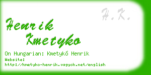 henrik kmetyko business card