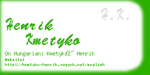 henrik kmetyko business card